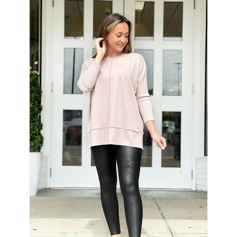 SPANX Leggings Faux Leather Matte Black Print Sz S Stretch Tummy Control